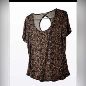 Dex Black and Pink Short Sleeve Top